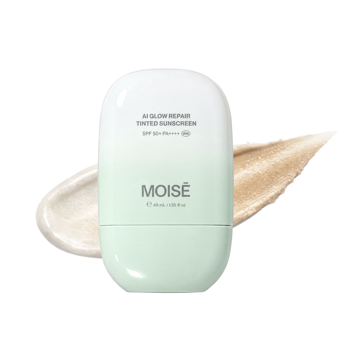 MOISĒ AI Glow Repair Tinted Sunscreen with color-changing texture
