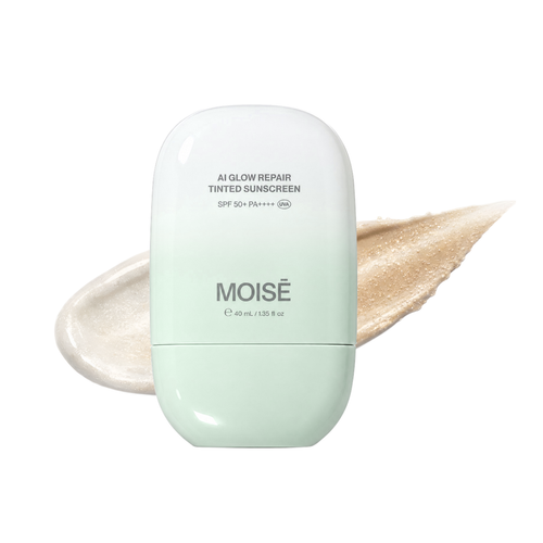 MOISĒ AI Glow Repair Tinted Sunscreen with color-changing texture